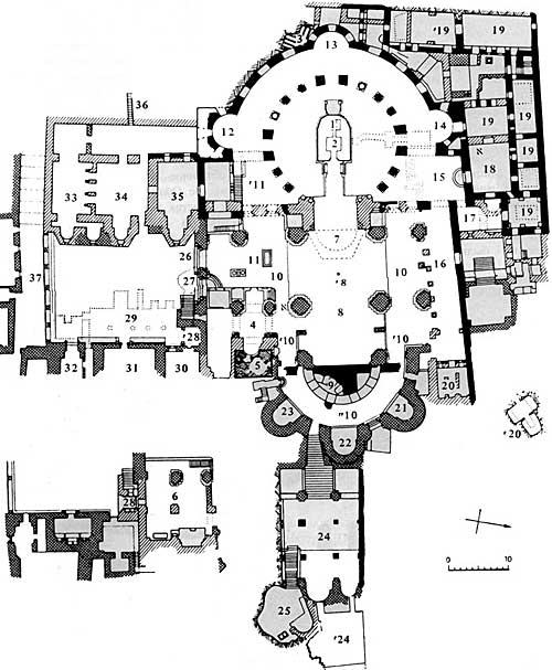 План храма Гроба Господня в Иерусалиме