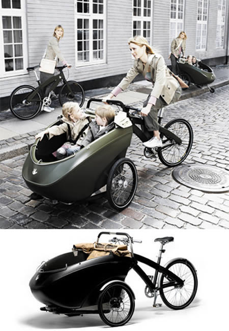 Коляска-велосипед для перевозки двух детей